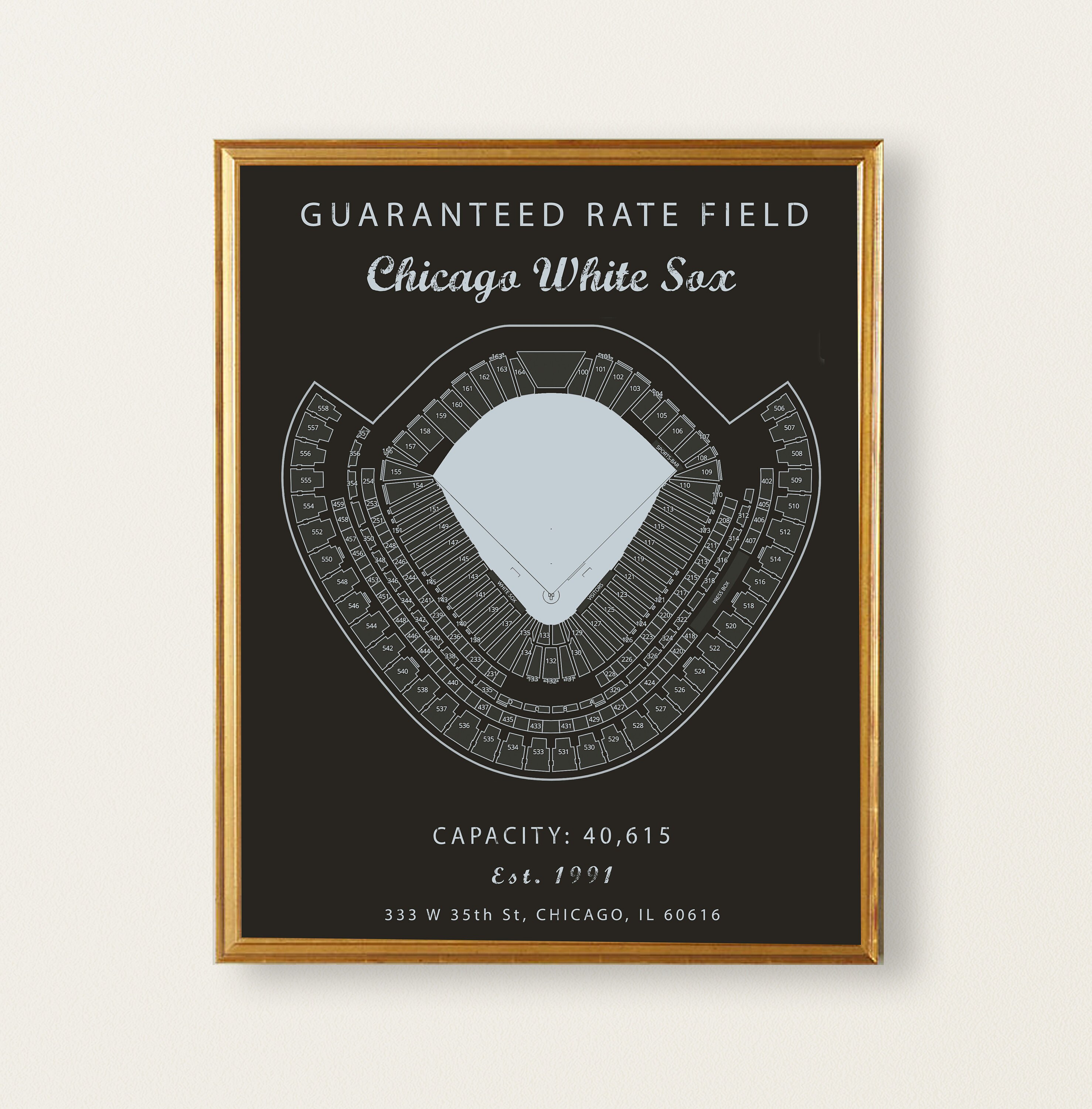 Guaranteed Rate Field Seating Chart Chicago White Sox Etsy UK