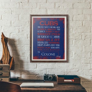 Chicago Cubs Print or Canvas. Mens Personalized. personalized cubs. . 2016 world series. chicago cubs 2016. wrigley field canvas. cubs image 1