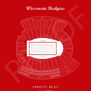 Wisconsin Badgers Camp Randall Stadium Seating Chart Art Print - Etsy