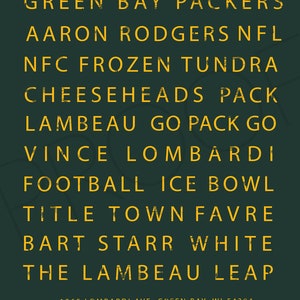 Green Bay Packers, Packers subway art, Packers typography, Green Bay Packers vintage, Packers for me. Greenbay Packers. packers decor. Art. image 2