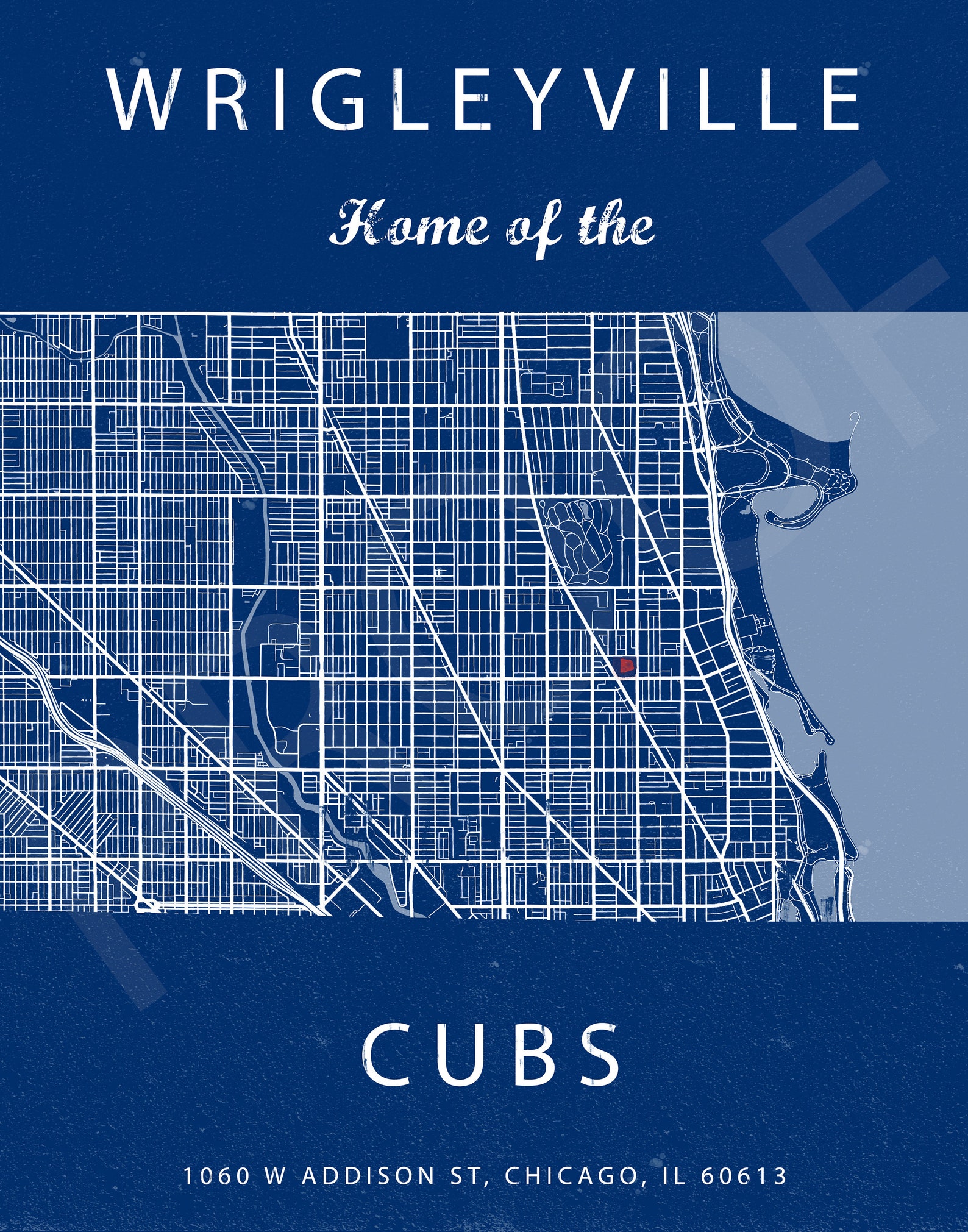 Wrigleyville Map Chicago Illinois Map Wrigley Field Sign - Etsy