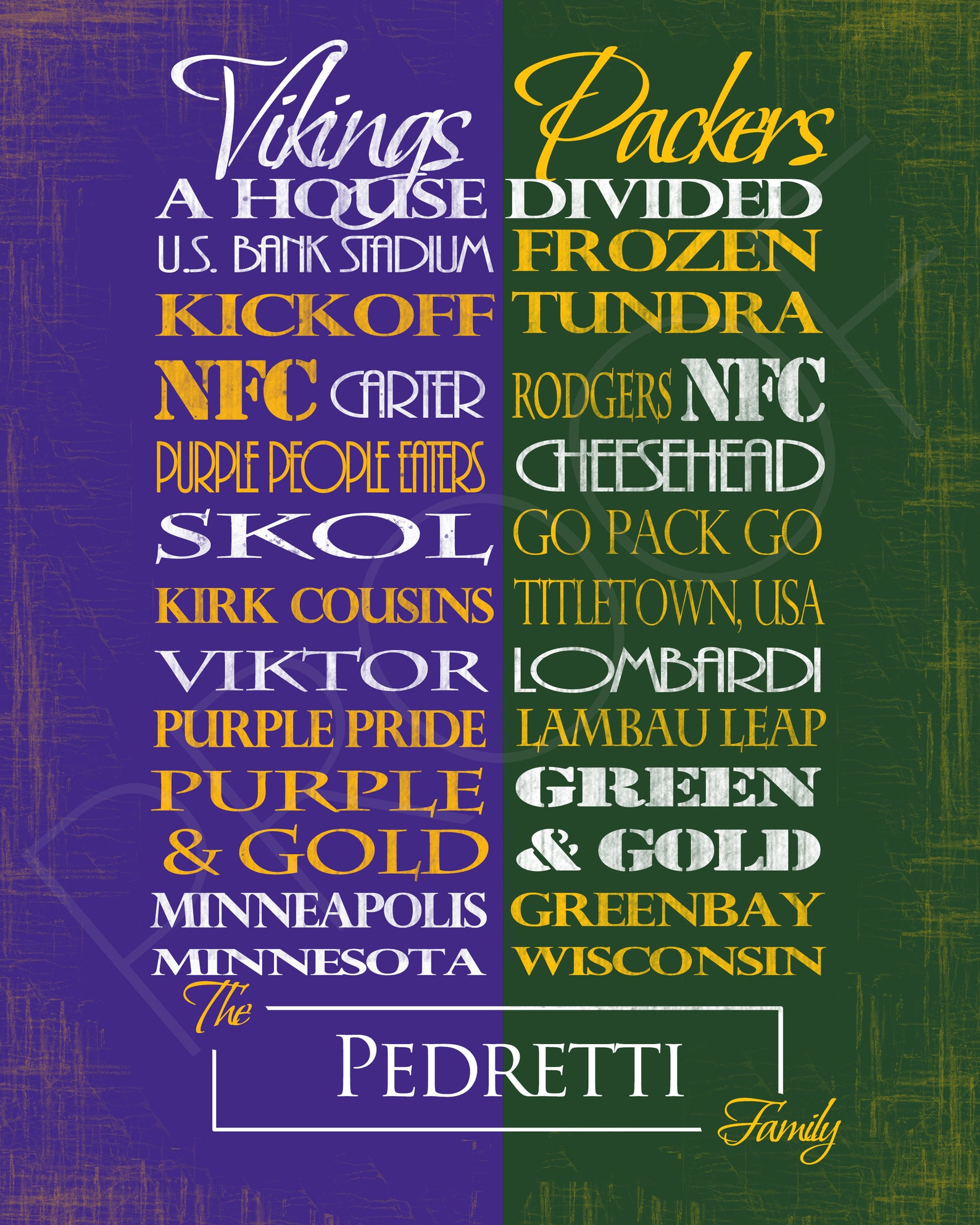 Personalized Minnesota Vikings / Green Bay Packers House Etsy