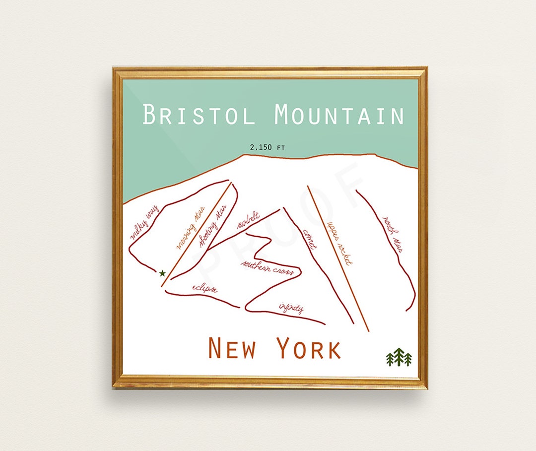 Bristol Mountain New York Ski Trail. New York Ski Art.bbristol Mountain ...