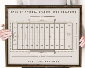 Carolina Panthers, Bank of America Specifications Print or Canvas, Gift for Football Fans.