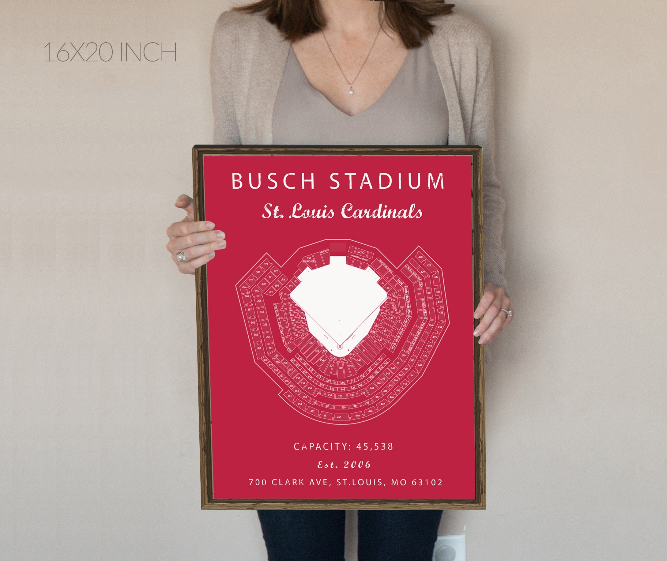 Busch Stadium Seating Chart St Louis Cardinals Busch Stadium | Etsy