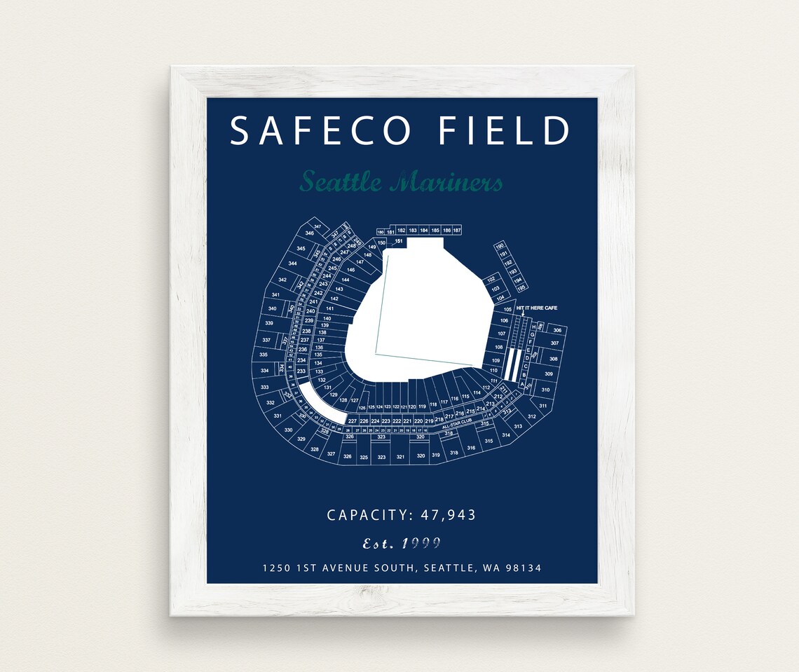 Safeco Field Seating Chart Seattle Mariners Mariners Sign Etsy
