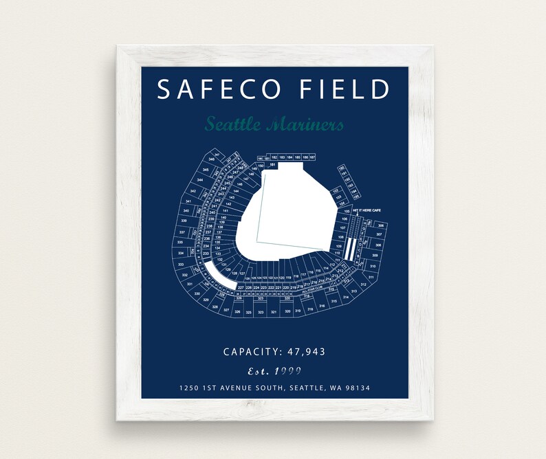 Safeco Field Seating Chart Seattle Mariners Mariners Sign Etsy