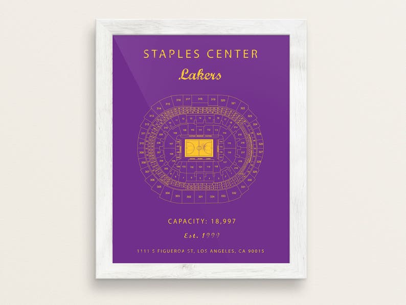 Staples Center Seating Chart LA Lakers Los Angeles Lakers Etsy