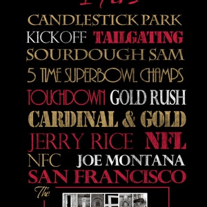 San Francisco 49ers personalized Ready to Hang Canvas Gallery Wrap. custom. San Fran. NFL art. Jerry Rice. Basement art. gift for husband. image 2