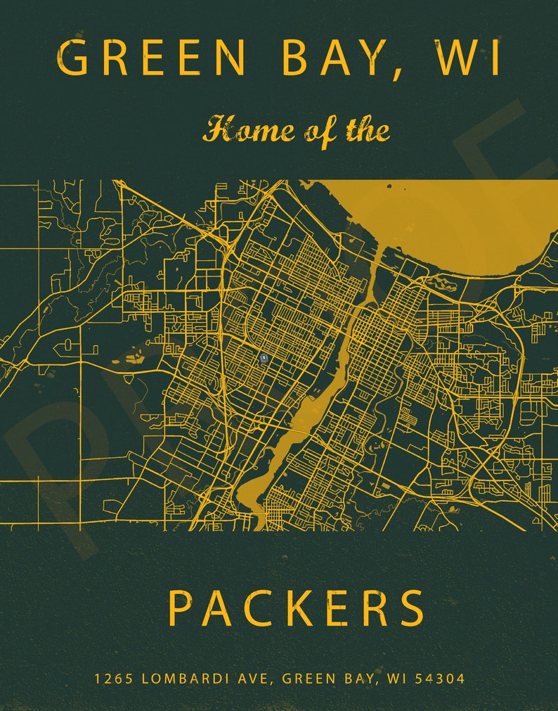 Wisconsin Packer Map Green Bay Wisconsin Map, Lambeau Field Seating Chart, Green Bay Packers ...