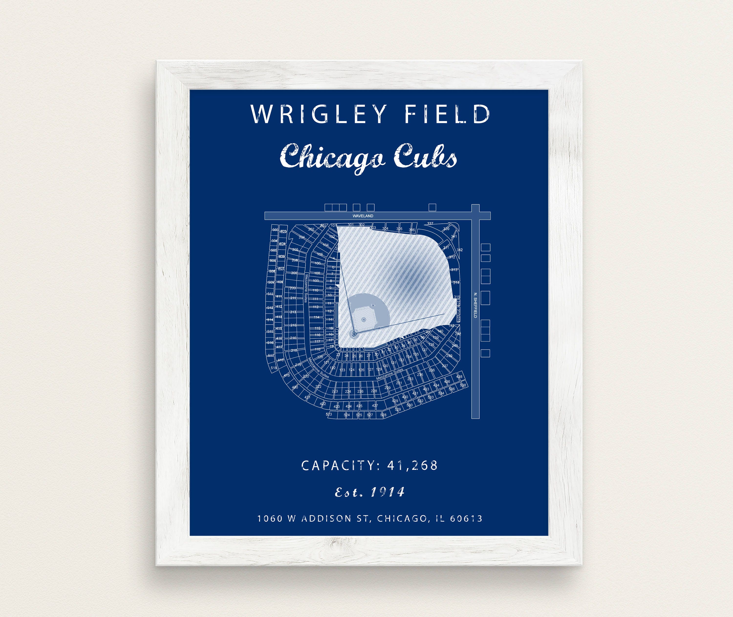 Wrigley Field Sign Chicago Cubs Wrigley Field Seating Chart Etsy Canada