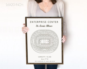 Downloadable 11 x 14 Print of Enterprise Center. St. Louis Blues