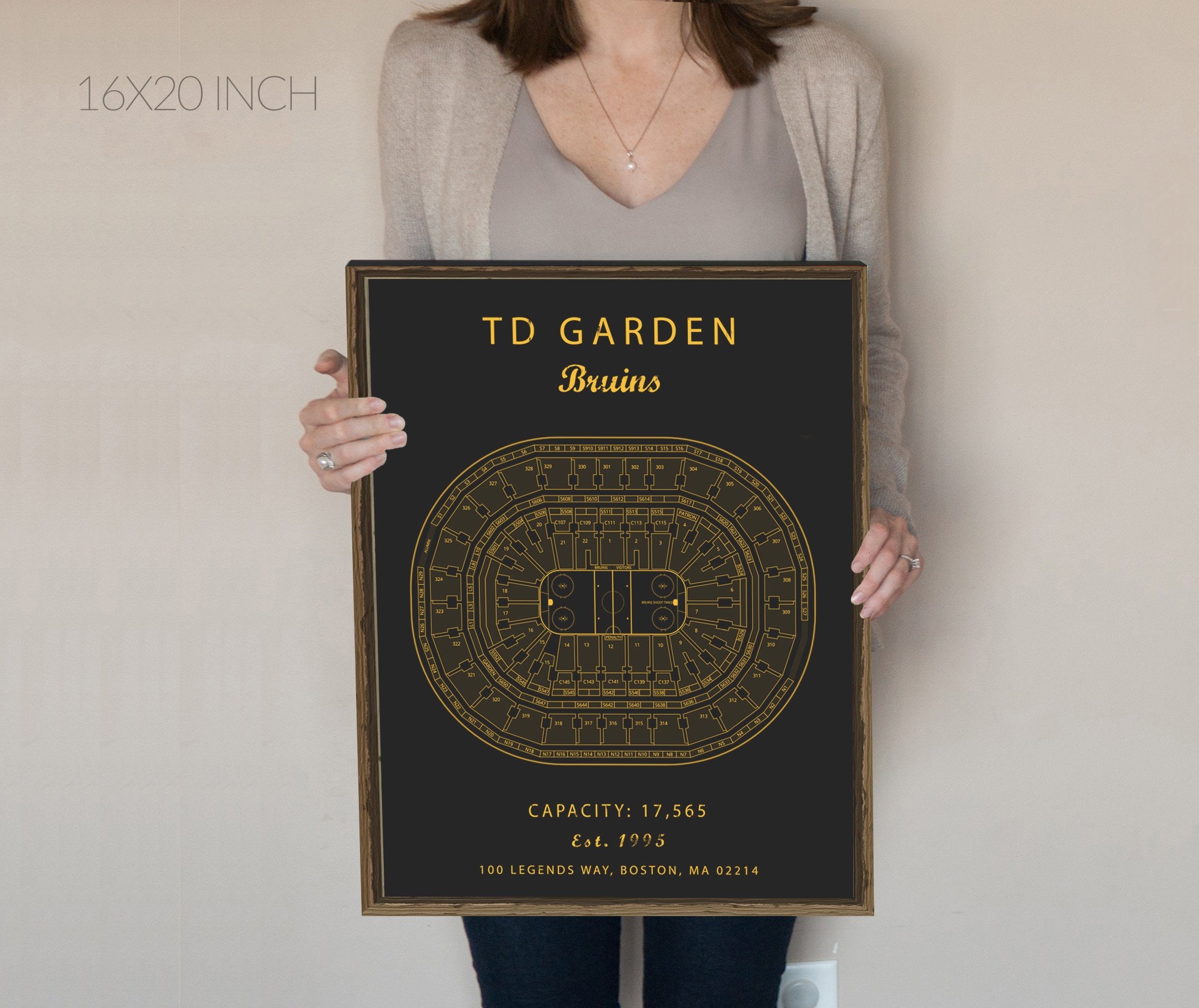 TD Garden Seating Chart Boston Bruins Boston Bruins Poster Etsy