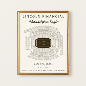 Philadelphia Eagles, Lincoln Financial Field Seating Chart, Philadelphia art, Eagles Football, Gift for Eagles Fan, NFL Stadium Art, decor.