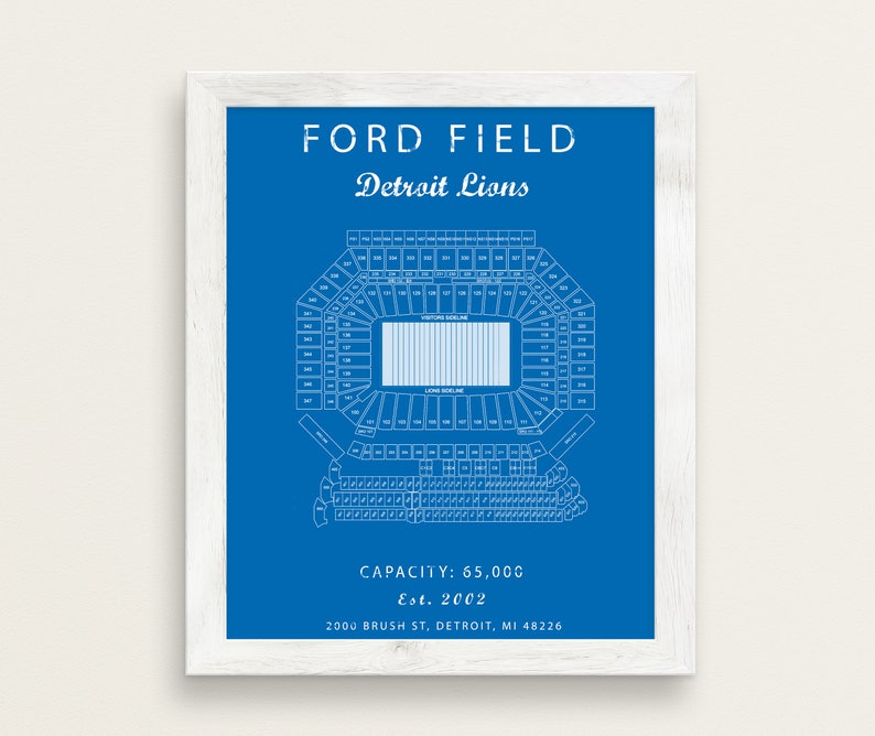 Ford Field Seating Chart Detroit Lions Detroit Lions | Etsy