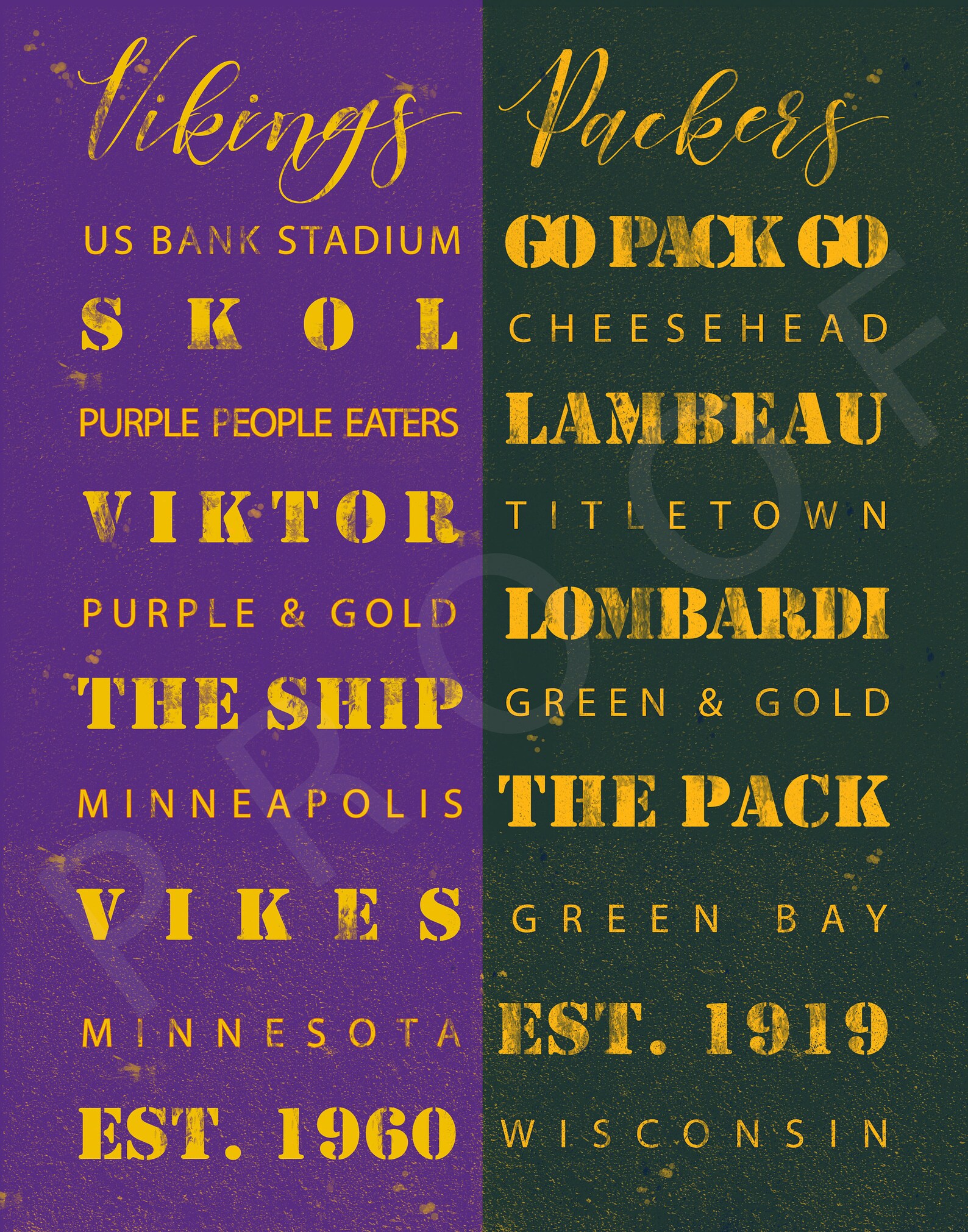 House Divided Sign Green Bay Packers Minnesota Vikings Set Etsy