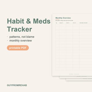 ADHD Habit Tracker and Medication Log Printable, Symptom Tracker, Routine Builder, Digital GoodNotes + PDF, Neurodivergent Health