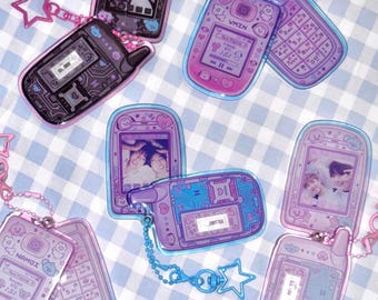 Y2K 携帯キーホルダー | レトロ 00年代 90年代 ピンク 携帯電話