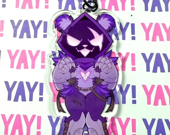 Raven keychain double-sided