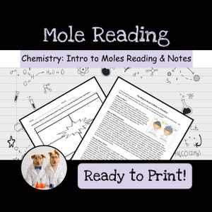 Chemistry: Intro to the Mole Reading & Post-Reading Questions Worksheet
