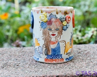 Vintage 1970's Handmade Stoneware Pottery 26 Oz. Coffee Mug With Man's Face  and Mustache & Fly on Nose - Retro 70's Bohemian Boho Home Decor - Etsy