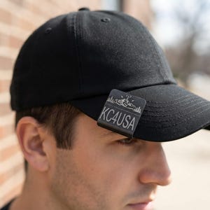 Clip para gorra de radioaficionado, metal personalizado grabado con láser para gorras