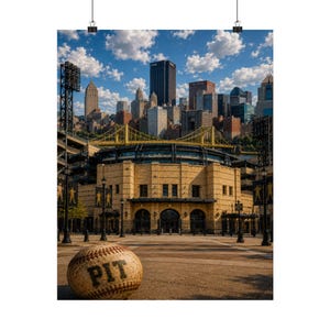 Affiche du PNC Park des Pirates de Pittsburgh | Impression verticale mate du stade de baseball