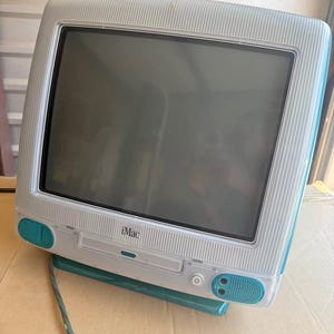 Apple iMac G3 Bondi Blue 1998 Vintage Original mit Gehäuse, Tastatur und Maus – Macintosh Retro Coleccionable