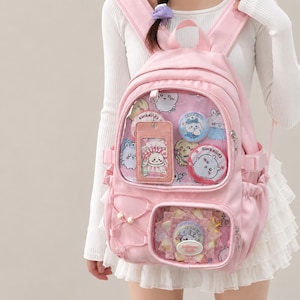 Large Canvas Ita Bag with Insert, Anime Ita Backpack Bag, School bag, Window Bag, Pin Display Bag, Ita Work Bag, Back to School Gift for Her