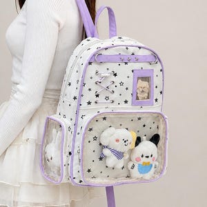 Large Canvas Ita Bag with Insert, Anime Ita Backpack Bag, School bag, Window Bag, Pin Display Bag, Ita Work Bag, Back to School Gift for Her