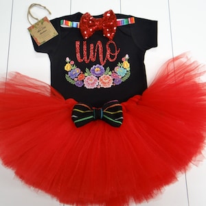 First Birthday Girl Outfit: Mexican Fiesta &quot;UNO&quot; Cake Smash Set