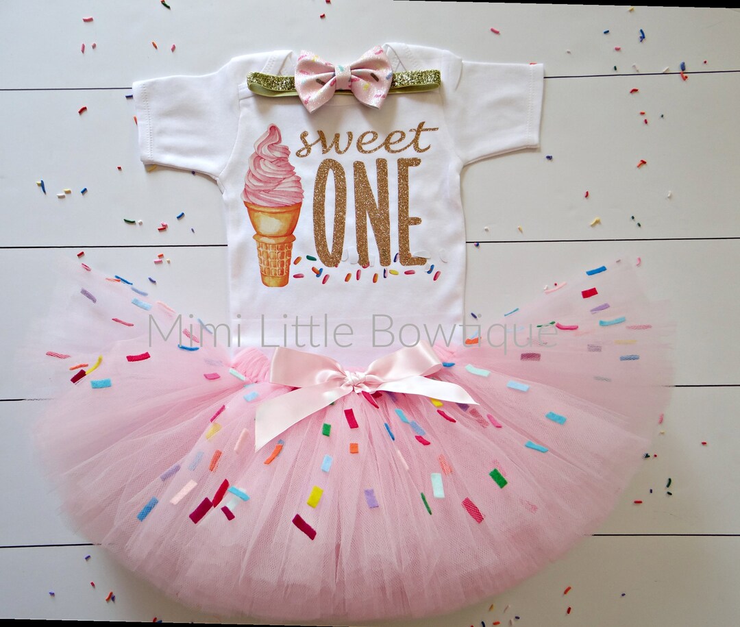 Sweet One Birthday Sprinkle Ice Cream Tutu, Sprinkle First Birthday