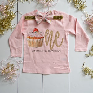 Cupcake girl Birthday shirt- cupcake birthday party- Sweet Celebration shirt- Girls cupcake birthday outfit-pink cupcake first birthday