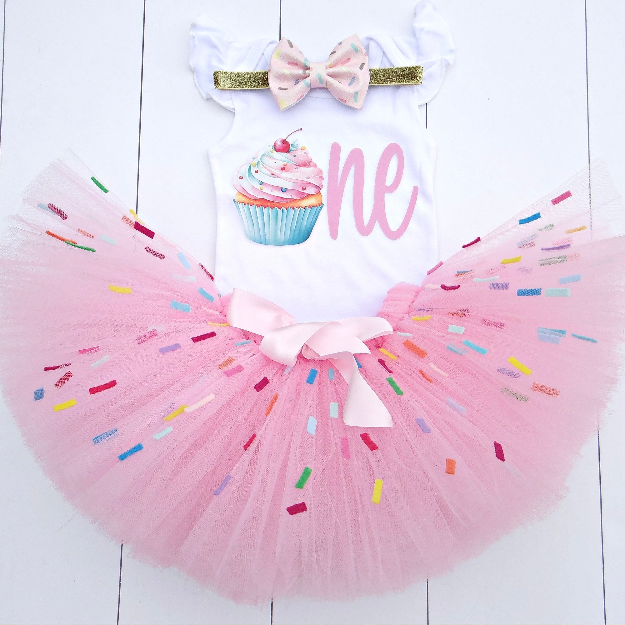 1st Birthday Cupcake Outfit - Etsy