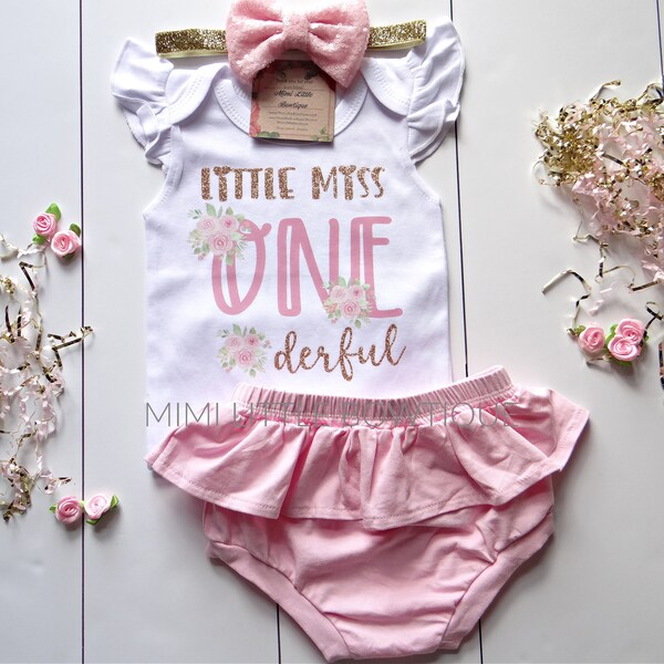 Little Miss Onederful birthday outfit- Onederful birthday, Onederful shirt first birthday, Miss ONEderful 1st birthday outfit- pink bloomers