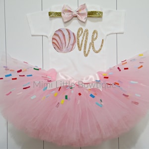 Girl's Concha First Birthday Outfit, Pan Dulce Theme, Fiesta party set