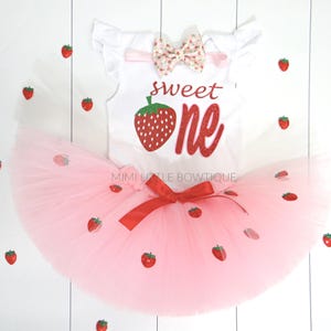 Strawberry Sweet one 1st birthday outfit- Sweet one strawberry Birthday party - strawberry first birthday shirt- cake smash outfit baby gift