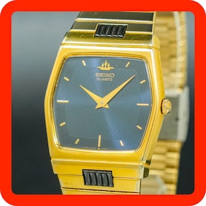 Vintage1996 N-Mint Seiko 5P30-5F60 Original Band Gold Hexagon Quartz Men Watch
