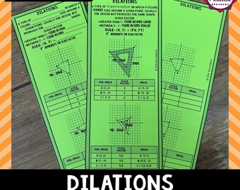 Notes de dilatation | Notes de signet | Transformations | Mathématiques 8e et 9e années