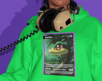 Rattler Snake Trading Card Hoodie | Youth Hooded Sweatshirt