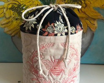 Fancy Embroidered Toilet Paper Roll Canister with Pull String, Beyond Elevated, Up Your Bathroom Decor, READY TO SHIP