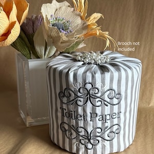 Toilet Paper Roll Cover, Wrap & Tuck, Embroidered Bathroom Decor, Papier Toilette, Elevated Bathroom BROOCH NOT INCLUDED