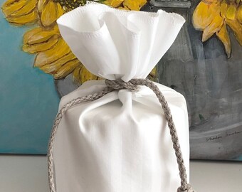 Toilet Paper Cover, Spare Toilet Paper Roll Bag, Plain White, Tissue Storage