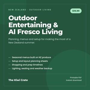Outdoor Entertaining & Al Fresco Living Guide NZ — Digital Download | Pergola Setup, BBQ Party Planner, Summer Hosting, PDF Guide