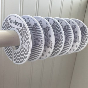 Baby Closet Dividers Organizers Clothes Dividers Closet Dividers Giraffes Baby Shower Gift Gray and White