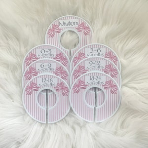 Baby Closet Dividers / Clothes Organizers / Size Organizers / Baby Clothes Sizes / Clothes Dividers / Pink Bows image 7
