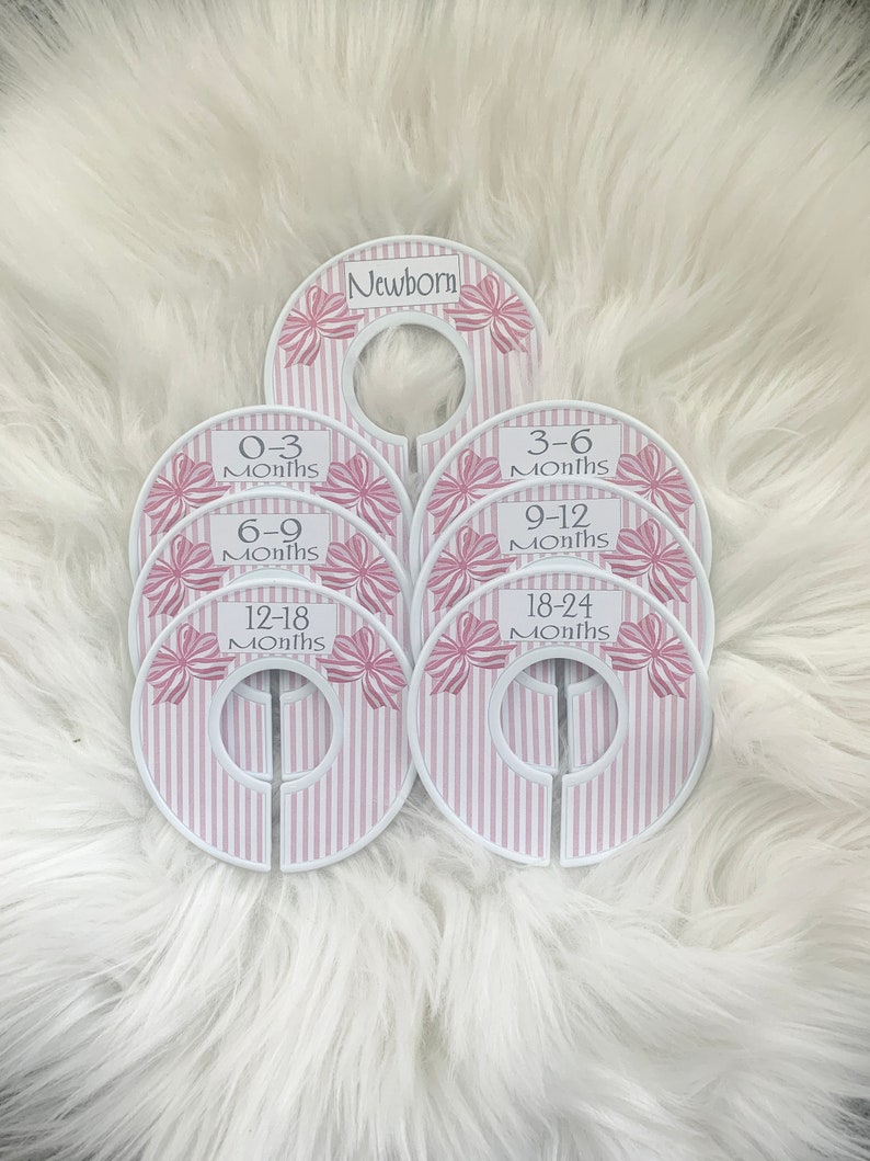 Baby Closet Dividers / Clothes Organizers / Size Organizers / Baby Clothes Sizes / Clothes Dividers / Pink Bows image 7