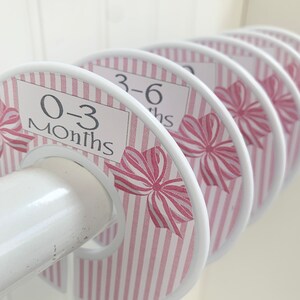 Baby Closet Dividers / Clothes Organizers / Size Organizers / Baby Clothes Sizes / Clothes Dividers / Pink Bows image 4