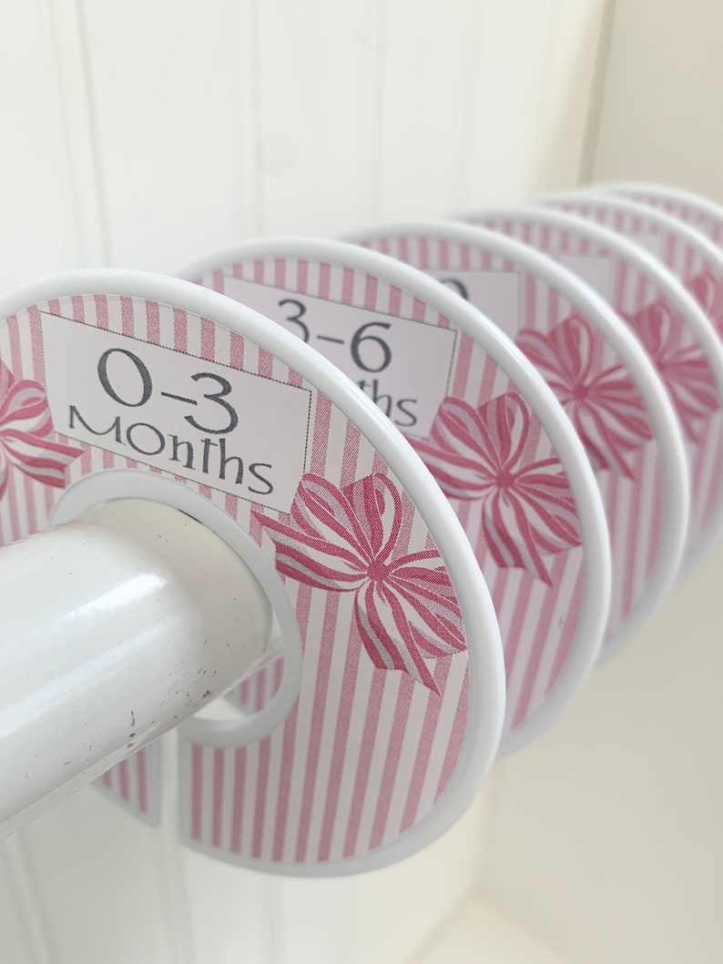 Baby Closet Dividers / Clothes Organizers / Size Organizers / Baby Clothes Sizes / Clothes Dividers / Pink Bows image 4