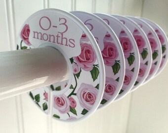 Baby Closet Dividers Size Organizers Baby Clothes Size Dividers Roses Floral